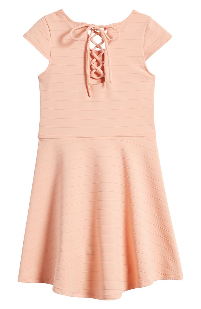 Ava & Yelly Kids' Textured Lace-Up Skater Dress | Nordstromrack