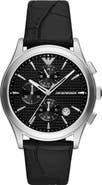 Emporio Armani Chronograph Leather Strap Watch, 42mm