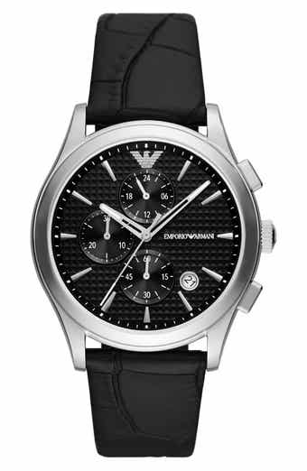 Emporio Armani Chronograph Leather Strap Watch, 42mm