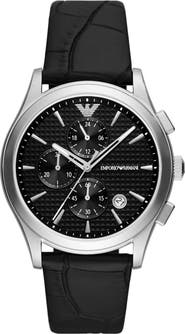 Emporio Armani Chronograph Leather Strap Watch, 42mm