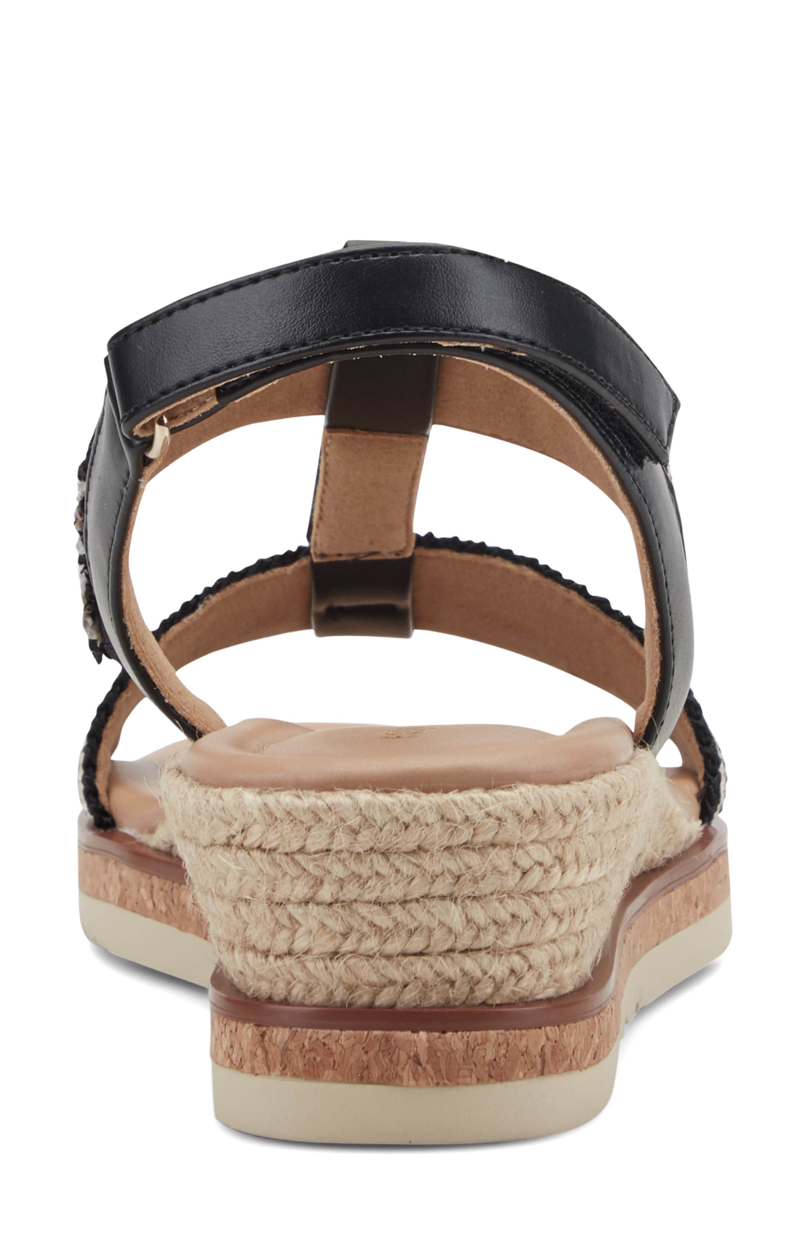 Easy Spirit Selene Wedge Sandal, Alternate, color, Black