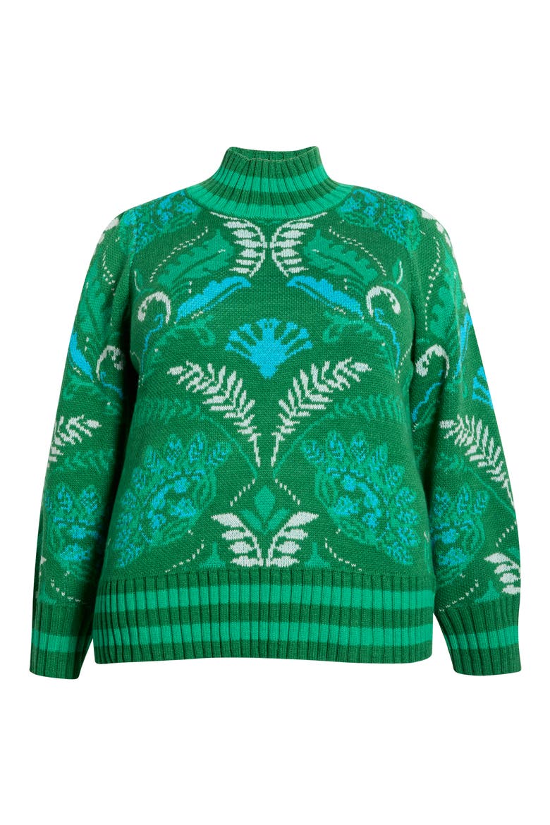Verda Mock Neck Sweater, Alternate, color, GREEN-MULTI