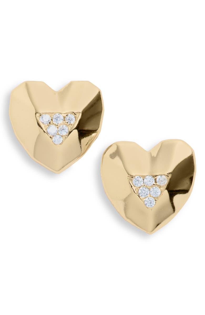 Argento Vivo Sterling Silver Argento Vivo Pavé Heart Stud Earrings, Main, color, 