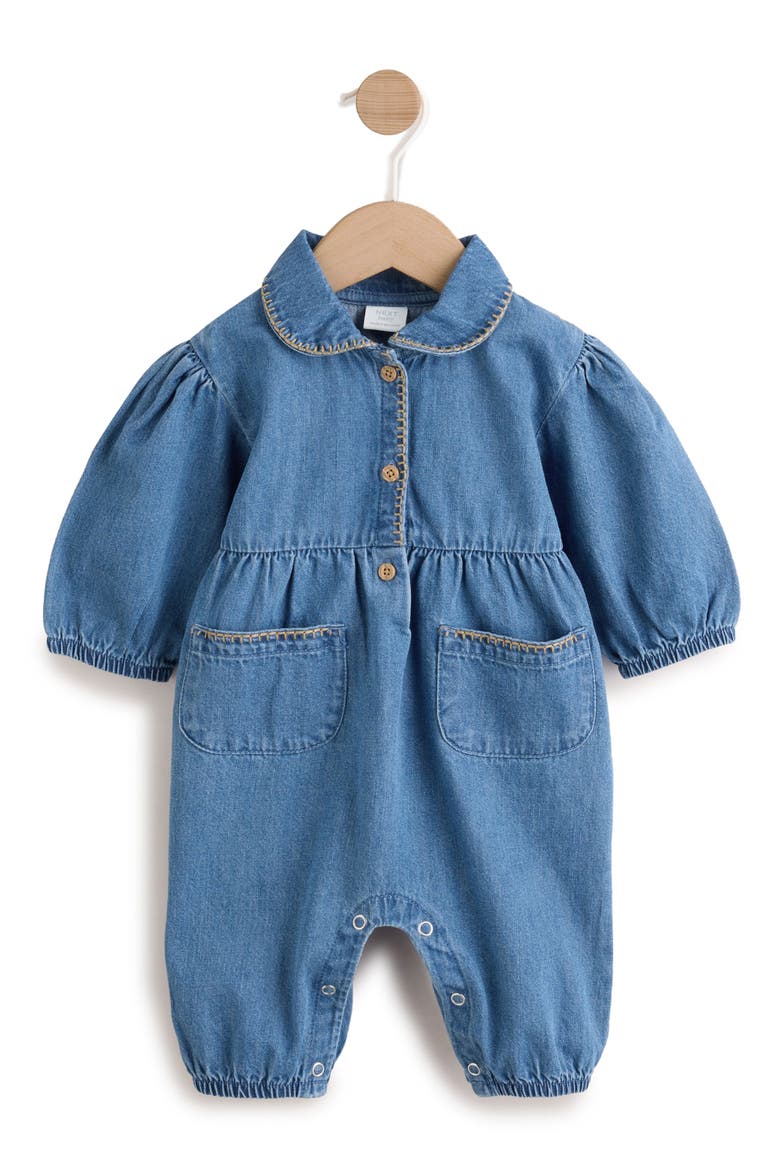 Kids' Denim Romper, Main, color, BLUE
