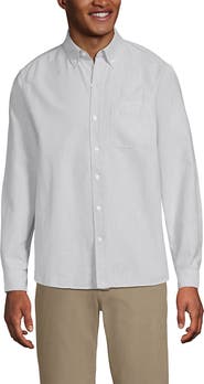 Lands' End Traditional Fit Comfort-First Sail Rigger Oxford Shirt