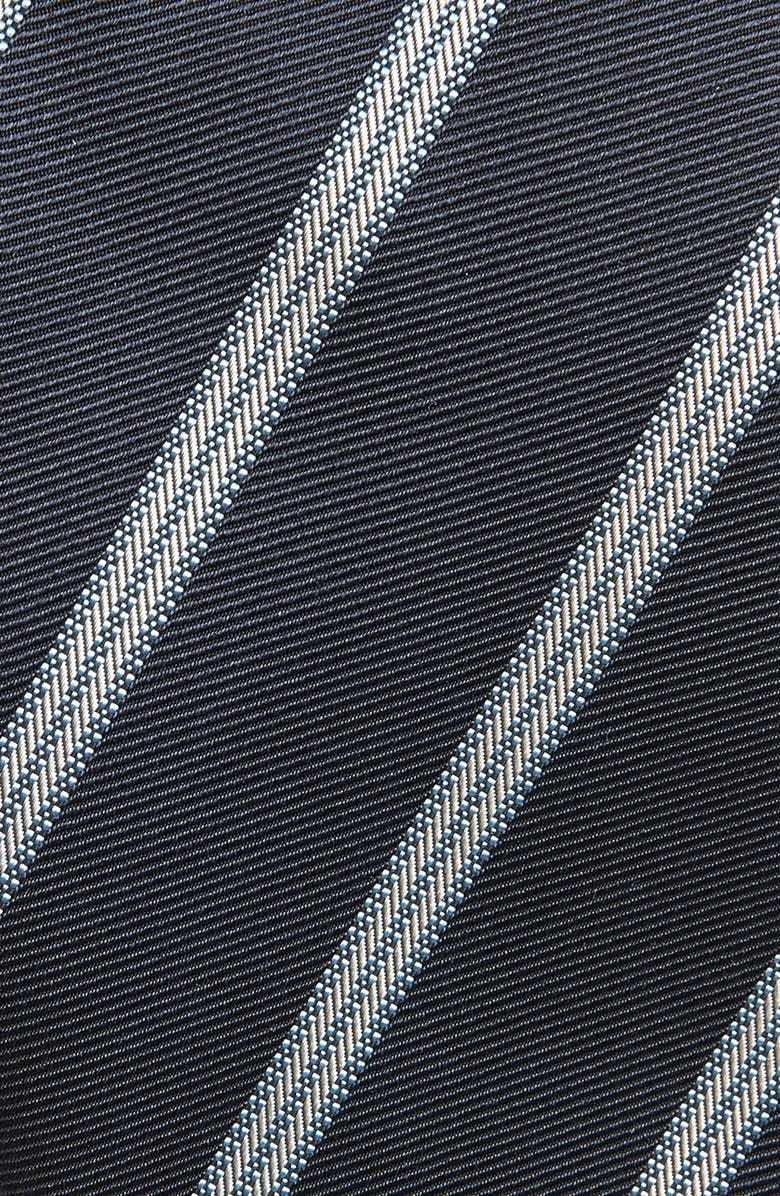 BOSS Stripe Silk Blend Tie, Alternate, color, Dark Navy