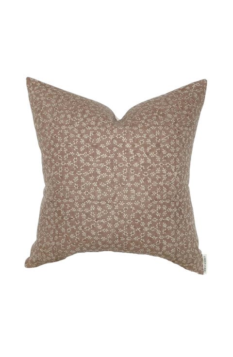 Blake Dusty Rose Floral Handblock Pillow Cover
