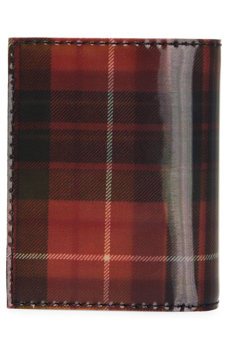 Comme des Garçons Wallets Tartan Leather Bifold Wallet, Alternate, color, Red/ Yellow