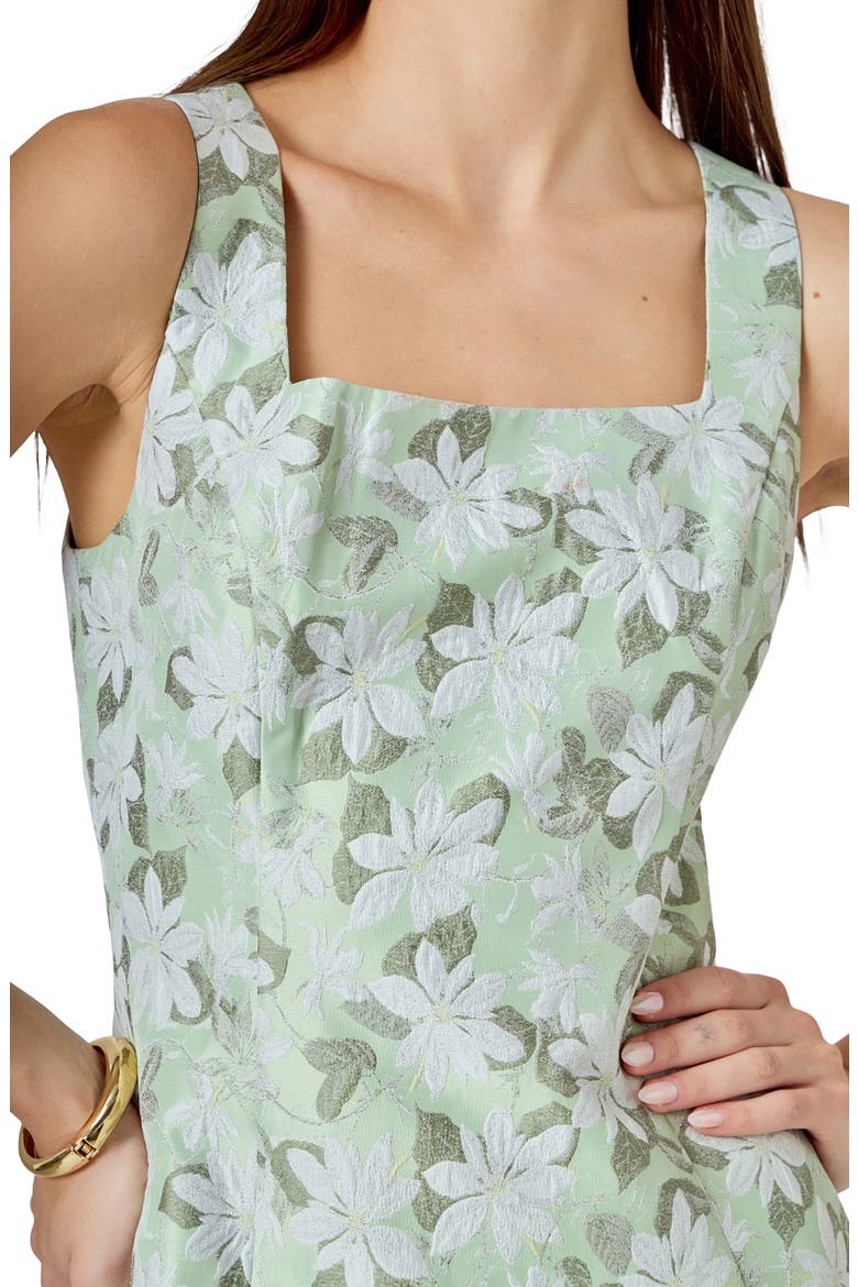 Floral Jacquard Minidress, Alternate, color, GREEN MULTI
