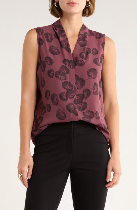 V-Neck Sleeveless Woven Shell Top