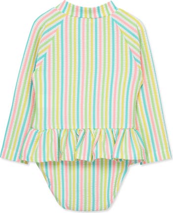 Flamingo Long Sleeve Two-Piece Rashguard Swimsuit