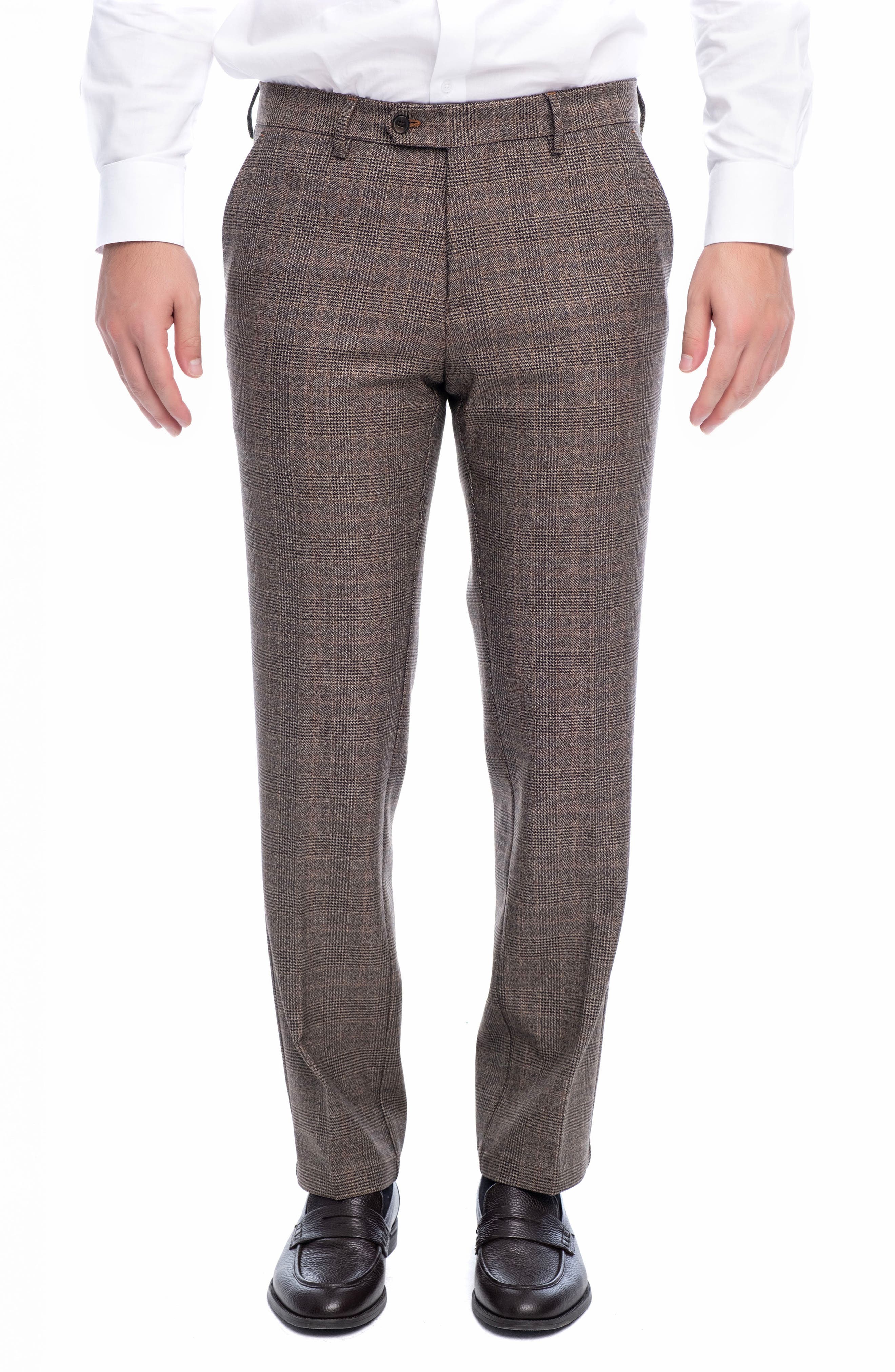 VELLAPAIS Tirfon Plaid Straight Leg Pants