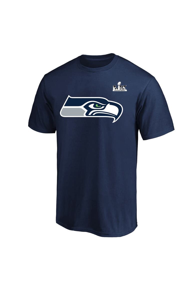 Men's Fanatics Jaxon Smith-Njigba College Navy Seattle Seahawks Super Bowl LX Patch Big & Tall Name & Number T-Shirt, Alternate, color, College Navy