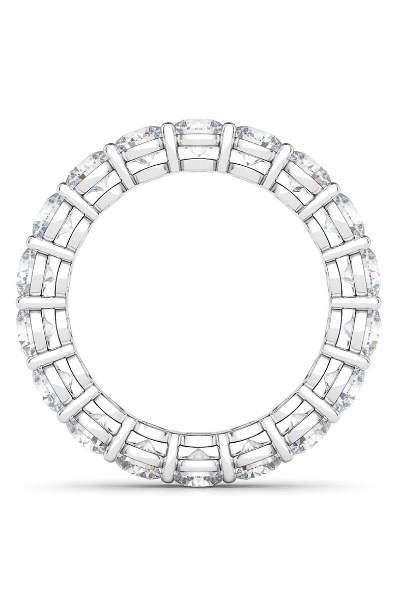 HauteCarat Lab Created Diamond Single Prong 18K Gold Eternity Band Ring, Alternate, color, White Gold