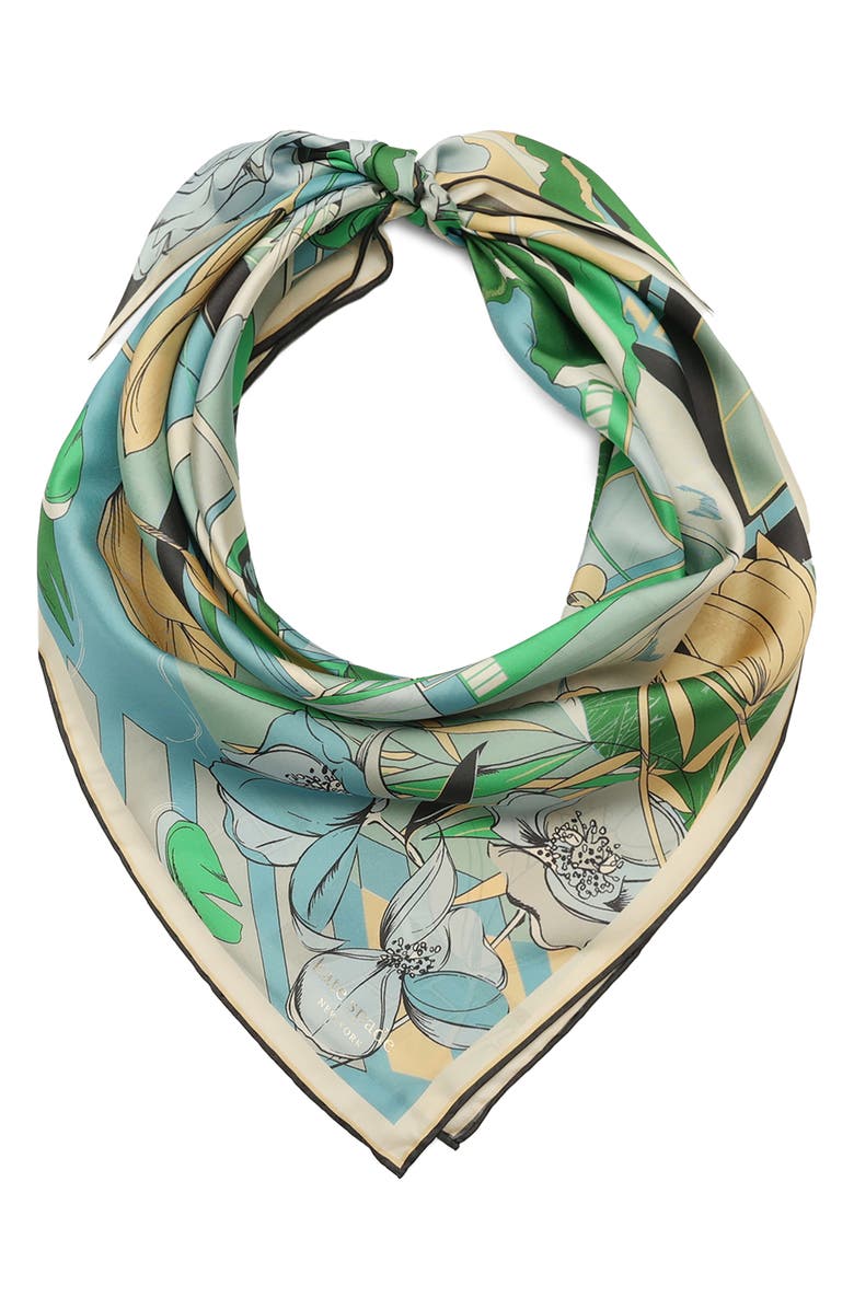 Kate Spade New York overgrown city silk square scarf, Main, color, Multi