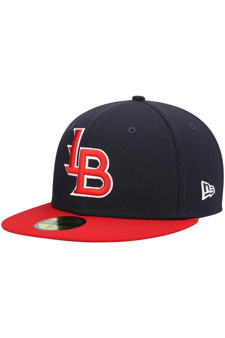 Men's New Era Navy Louisville Bats Authentic Collection Team Alternate 59FIFTY Fitted Hat, Main, color, Navy