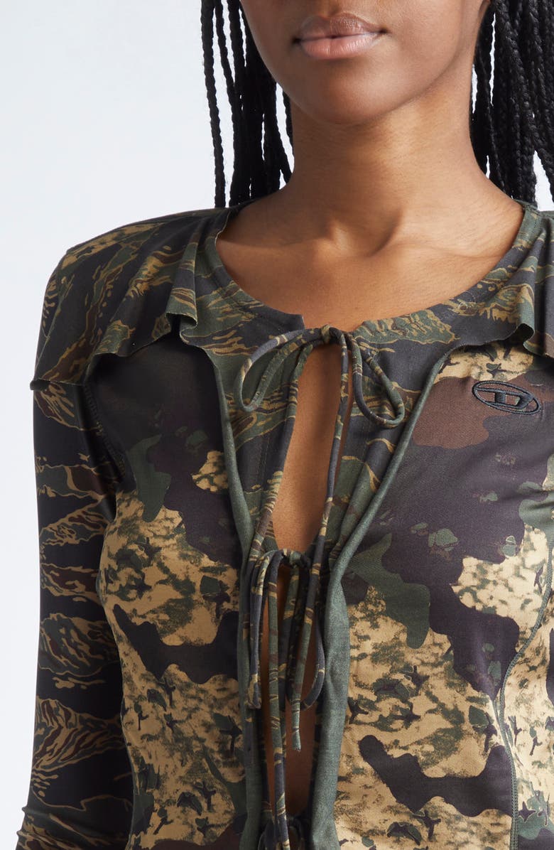 DIESEL<sup>®</sup> T-Afry Patchwork Camo Cardigan, Alternate, color, Olive/ Green