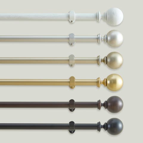 Cordelia Single Curtain Rods With Globe Ball Finial