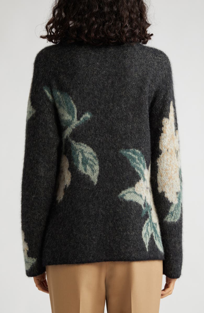 Vince Floral Print Brushed Funnel Neck Sweater, Alternate, color, 