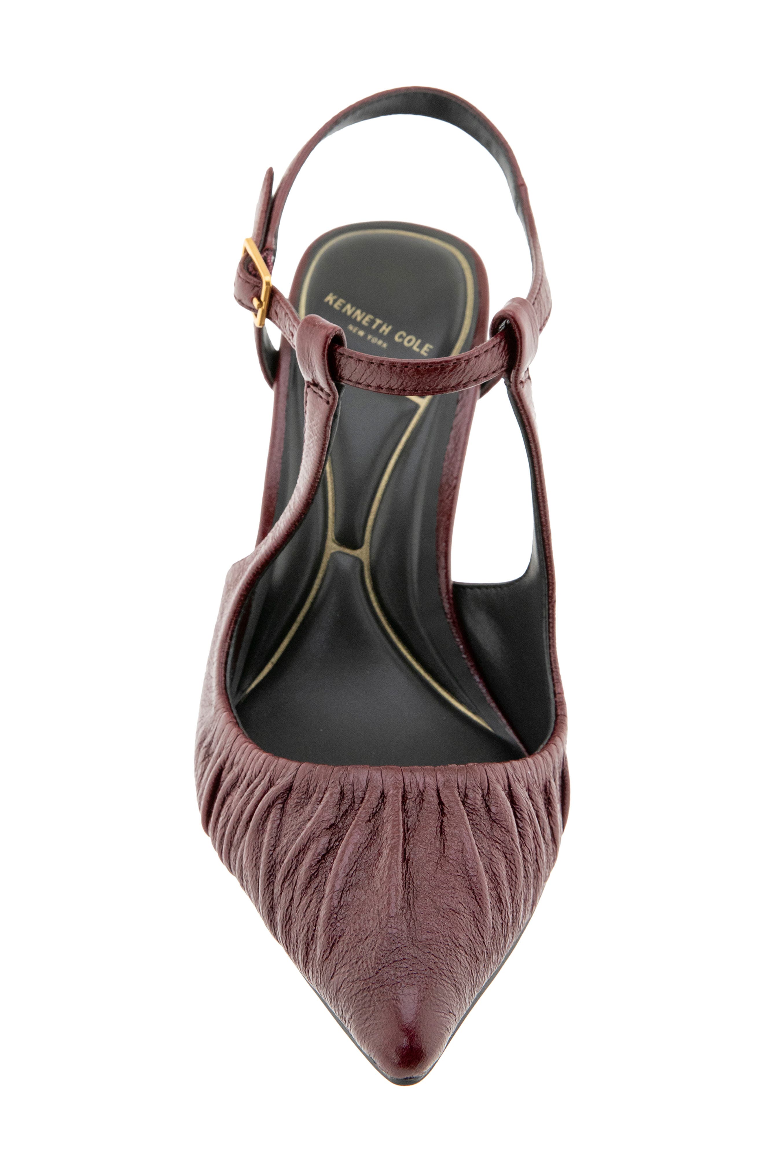 Romi Ruched Pointed Toe Pump, Alternate, color, WINE LEATHER