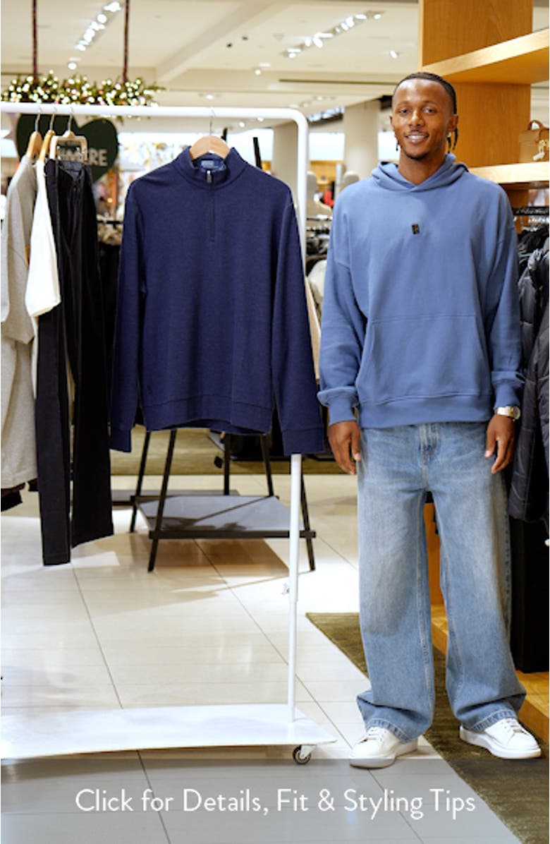 Textured Double Knit Quarter Zip Pullover, sales video thumbnail