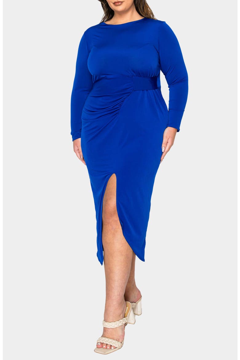 Estelle Ruched Body-Con Midi Dress, Alternate, color, ROYAL