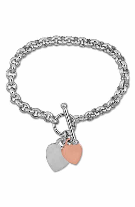Double Heart Charm Link Bracelet