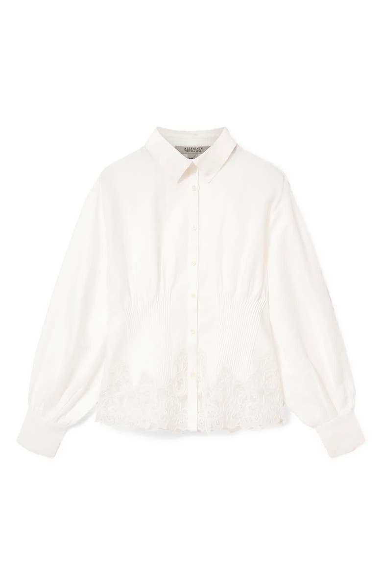 AllSaints Carol Lace Shirt, Alternate, color, White