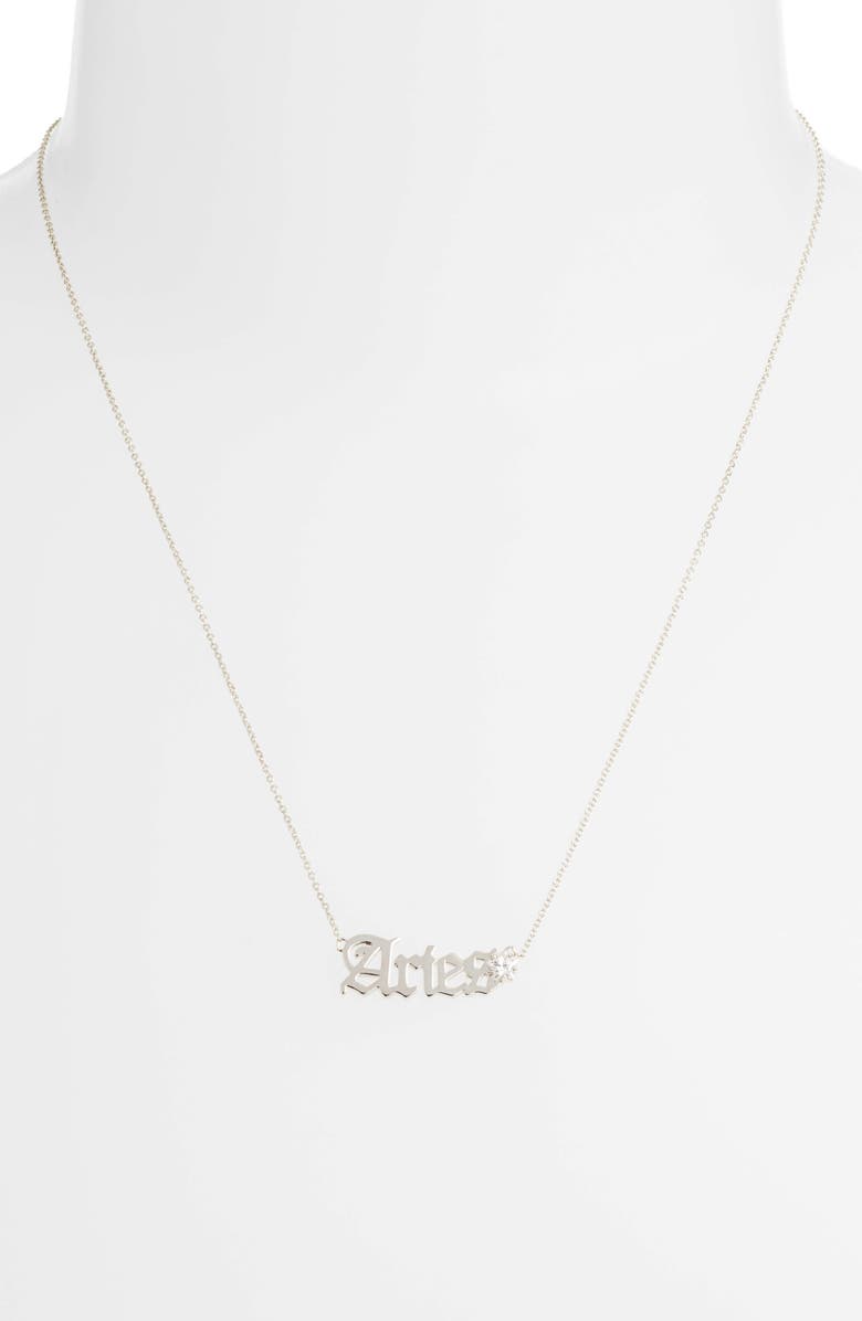 Melinda Maria Zodiac Script Pendant Necklace, Alternate, color,