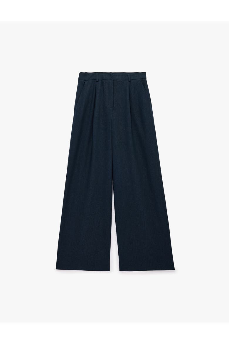 Mid-Rise Wide Leg Trousers, Alternate, color, NAVY BLUE