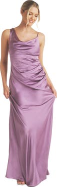 Six Stories Cowl Front Asymmetric Bridesmaid Dress