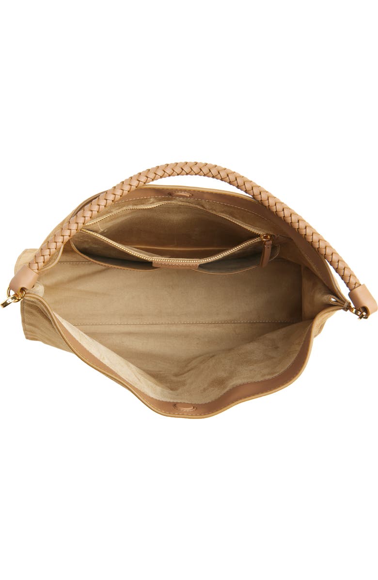 Veronica Beard Beard Vida Suede Shoulder Bag, Alternate, color, Acorn