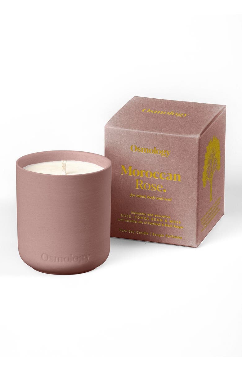 Osmology Moroccan Rose Mini Scented Candle, Main, color,