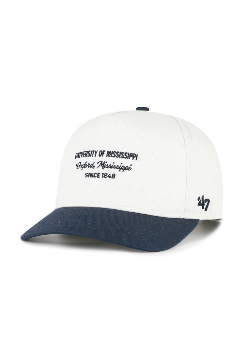 Men's '47 White Ole Miss Rebels Contemporary Basics Two-Tone Hitch Adjustable Hat, Main, color, White
