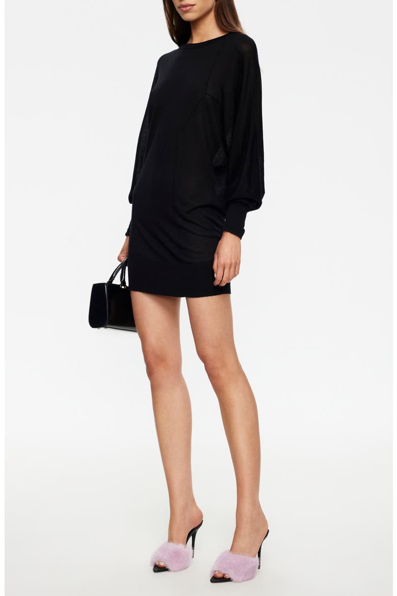 Bellissimo Long Sleeve Minidress, Alternate, color, NOIR