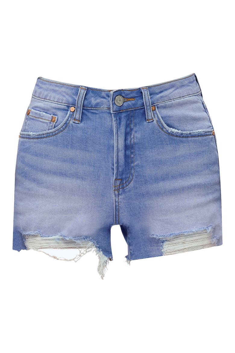 Mid Rise Denim Cutoff Shorts, Alternate, color, SKY BLUE