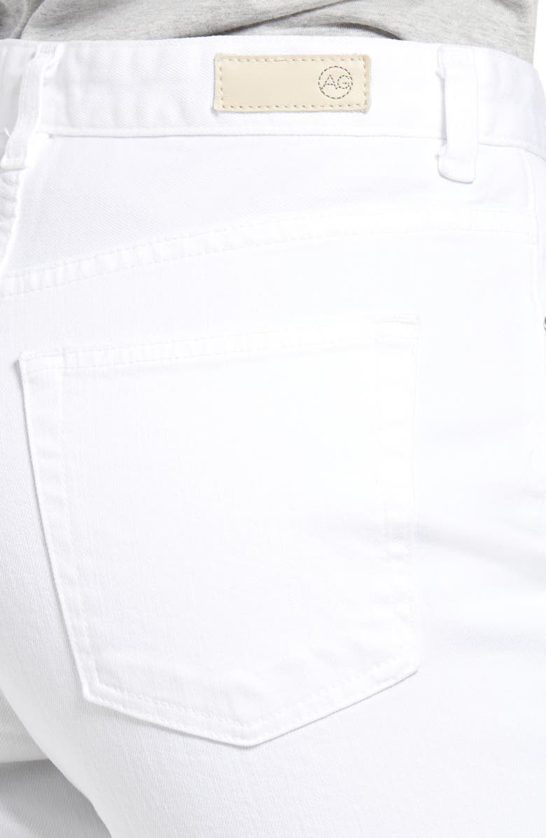 AG Alexxis High Waist Raw Hem Ankle Straight Leg Jeans, Alternate, color, White