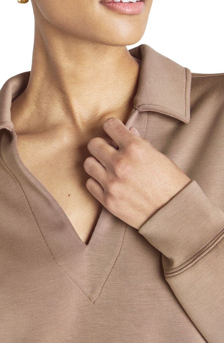 Splendid x @cellajaneblog Scuba Polo Sweatshirt, Alternate, color, 