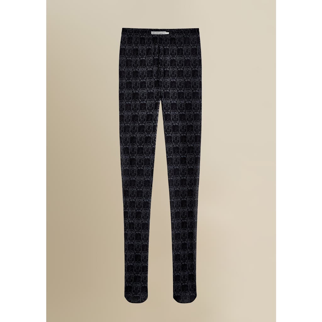 Contessa Mills Tarot Durable Comfortable Graphic Mesh Tights In Black