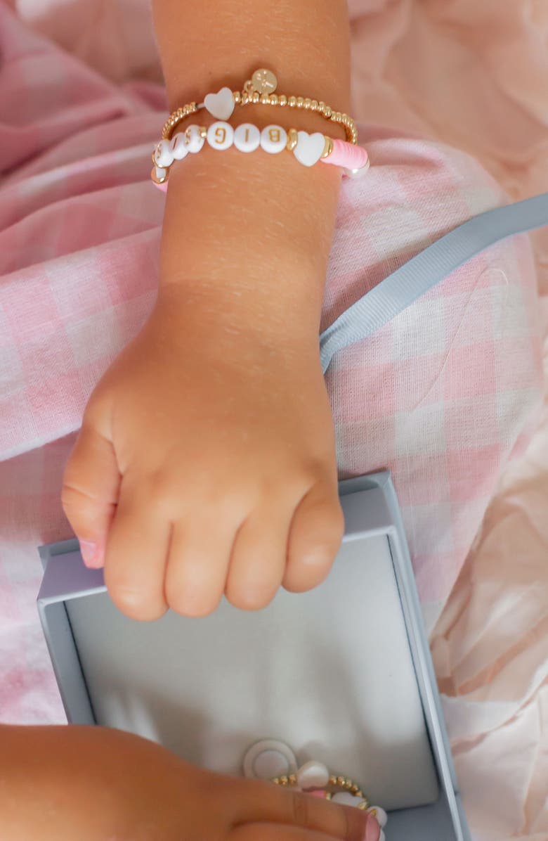 Bits & Bows Big Sis Girls' Bracelet, Alternate, color, Pink