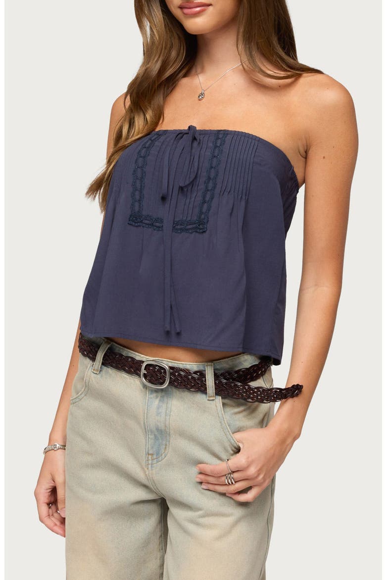 Joycee Strapless Top, Alternate, color, NAVY