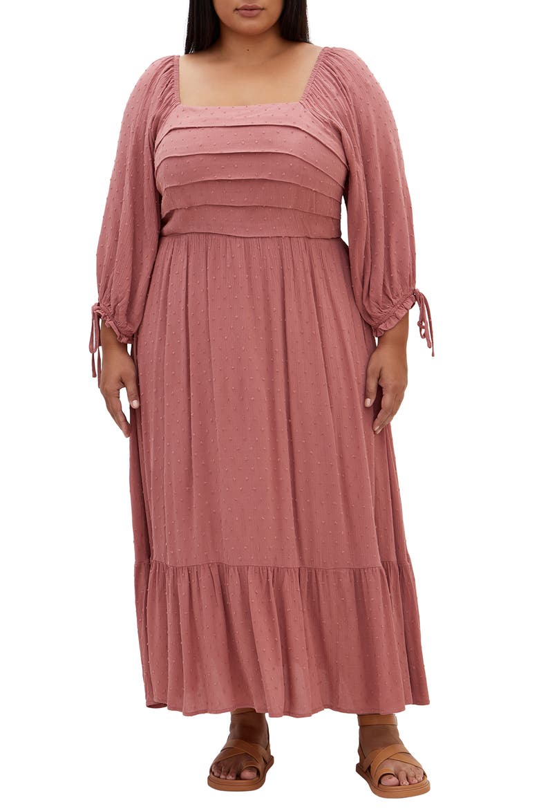 The Ally Clip Dot Maxi Dress, Main, color, PINK