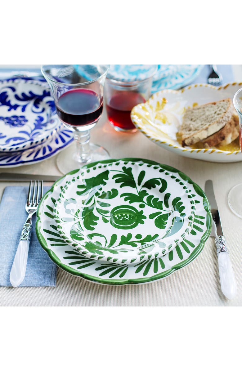 VIETRI Arezzo Green Dinner Plate, Alternate, color, Green
