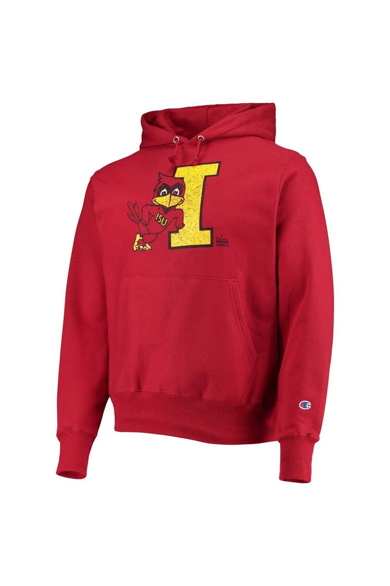 Men's Champion Cardinal Iowa State Cyclones Vault Logo Reverse Weave Pullover Hoodie, Alternate, color, Cardinal