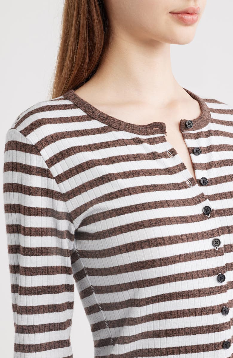 rag & bone Stripe Rib Cardigan, Alternate, color,
