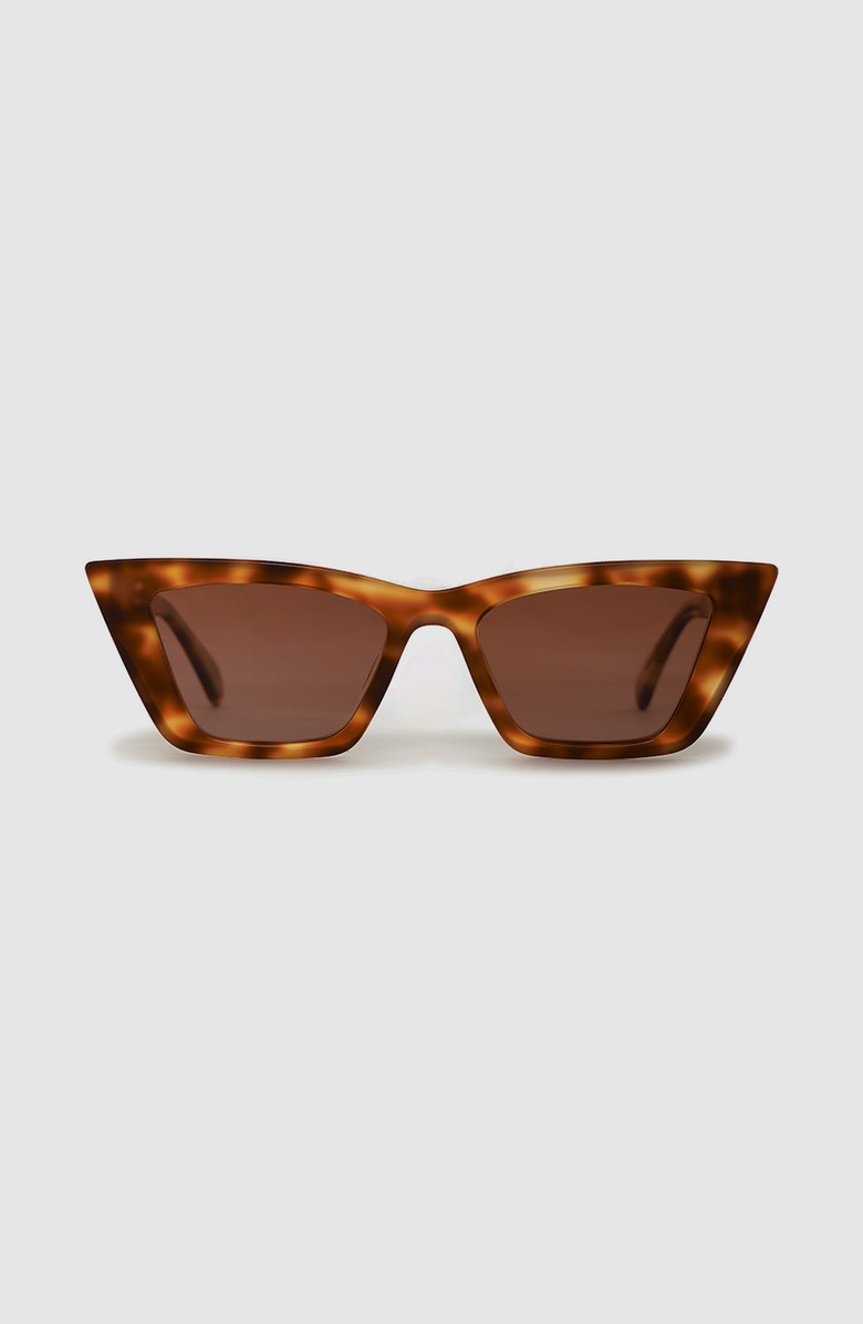 ANINE BING Lille Sunglasses, Main, color, Tortoise