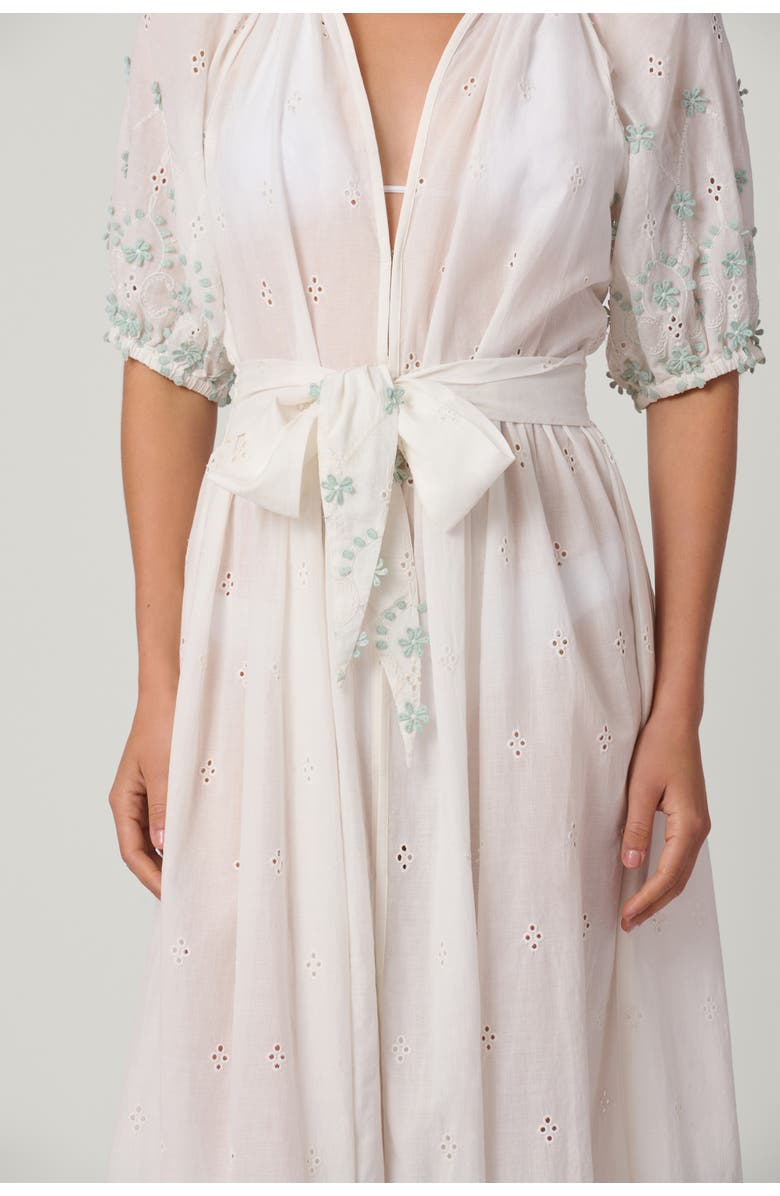 Shoshanna Marisol Midi Dress Cover Up, Alternate, color, Optic