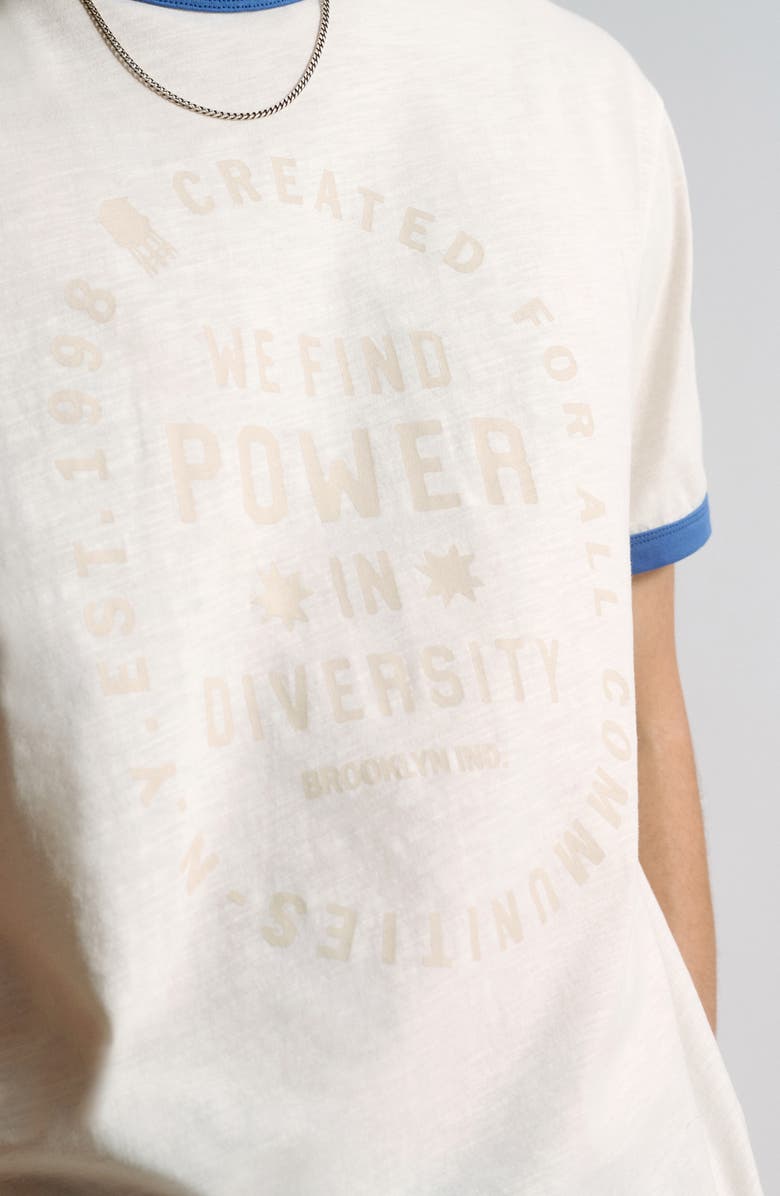 Brooklyn Industries Graphic Ringer T-Shirt, Alternate, color, Antique White