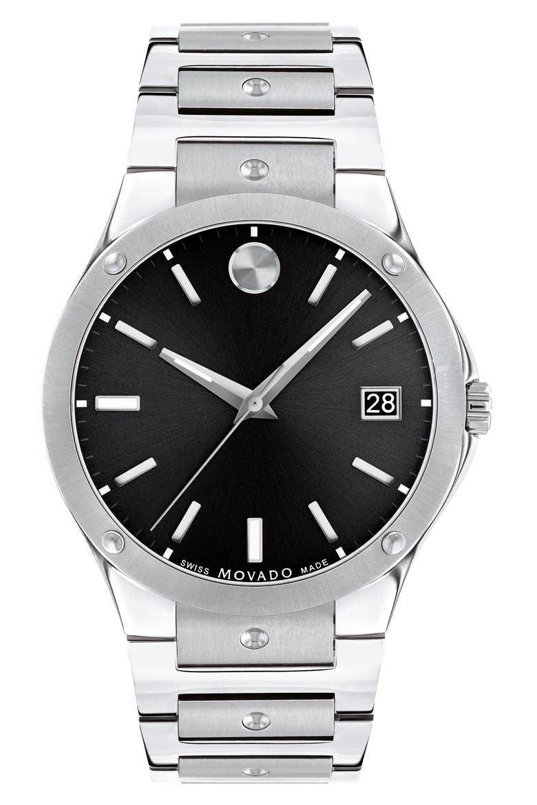 S.E. Dot Accent Bracelet Watch, 41mm, Main, color, SILVER