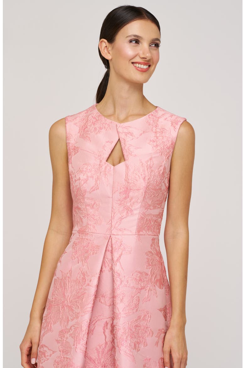 Elaine Floral Jacquard Metallic Sleeveless Gown, Alternate, color, MISTY ROSE